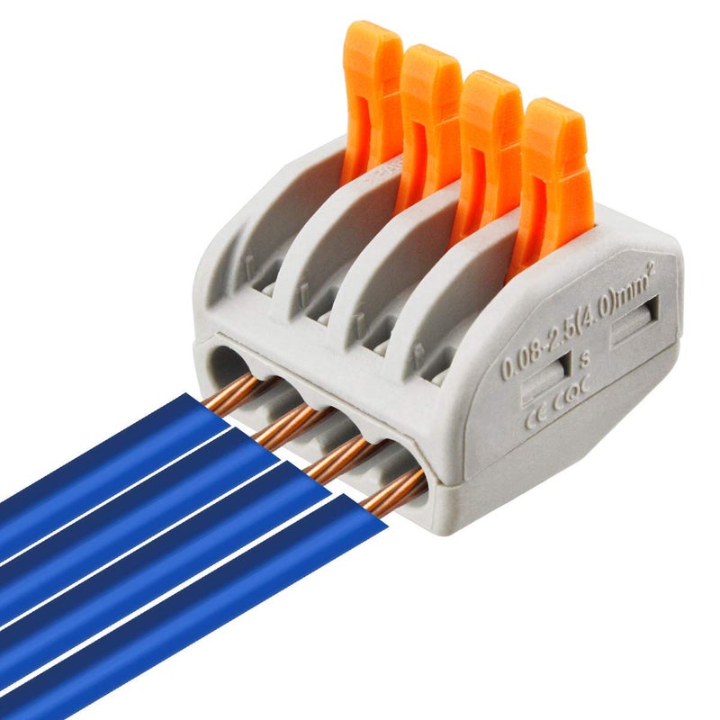XHF 115 PCS Lever Wire Electrical Connectors Nuts Kit with Bases&Screws 28-12 AWG, Multiple Stud Electrical Connectors 2/3/4/5 Conductor Combination, Quick Disconnect Compact Splicing - Image 3